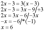 2x-3=3(x-3), wynik: x=6